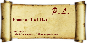 Pammer Lolita névjegykártya